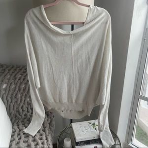 All Saints Edgar Gray Cowl Neck Long Sleeve Top